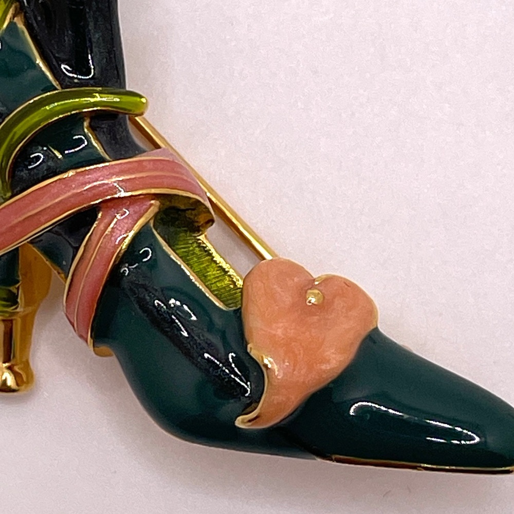 Kenneth Jay Lane Kjl Vintage Green Peach Calla Li… - image 5